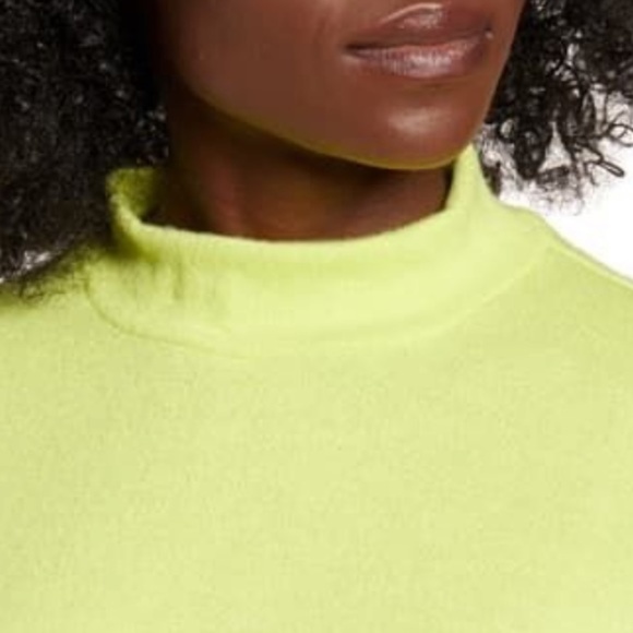 NWT All In Favor Neon Green Mock Neck Sweater Sz M - Picture 4 of 7
